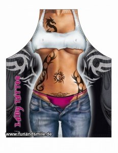 Die coole Tattoo Schürze Frau