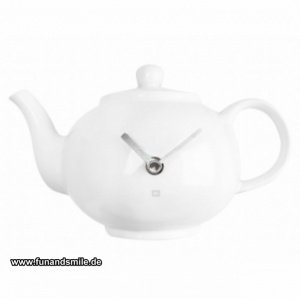 Die dekorative Wanduhr als Teekanne für 