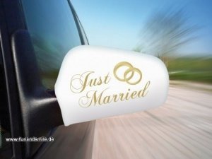 Die edle Just Married Autospiegel Fahne