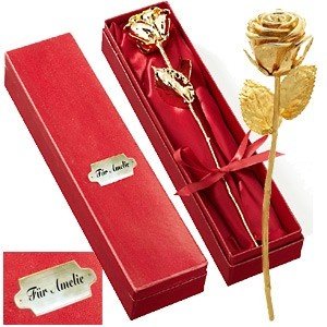 ´Die goldene Rose´ - Vergoldete Rose in 