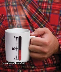 Die lustige Tasse Tank-Up