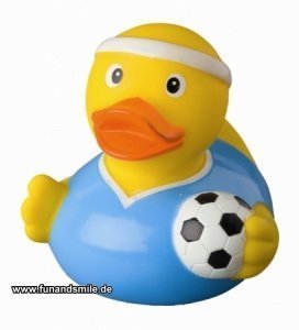 Die niedliche Badeente Fußballer