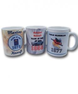 Die persönliche Tasse m. Namen & Geburts