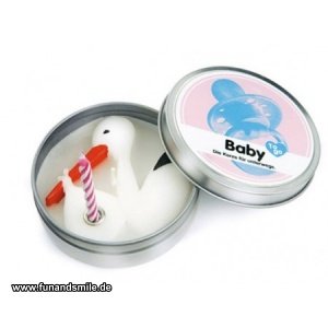 Die schöne Baby Kerze to go in der Blech