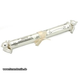 Die silberne Rolle für die Geburtsurkund