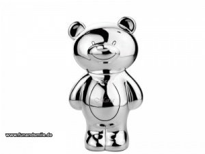 Die silberne Spardose Teddy mit Gravur