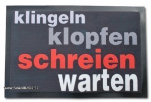 Die witzige Fußmatte - klingeln, klopfen