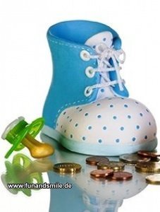 Die wunderschöne Spardose als Babyschuh 
