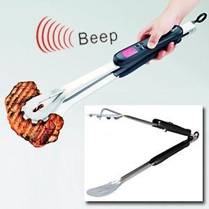 Digitale Brat- und Grillzange mit Fleisc