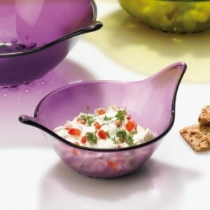 Dipschale Leaf transparent pflaume