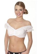 Dirndl Trachten Bluse mit Rüschen weiss