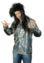 Disco Glitzer-Hemd silber