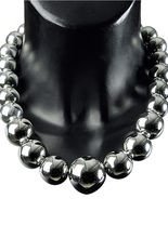 Disco-Kugel Halskette groß 70er silber