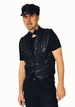 Disco Pailletten Weste schwarz