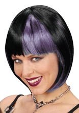 Disco Perücke, schwarz-lila