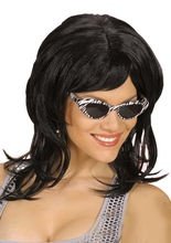 Disco Perücke, schwarz