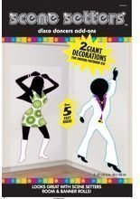 Disco Tänzer Wanddeko 2 teilig