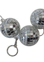 Discokugel Schlüsselanhänger silber