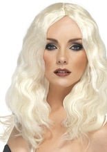 Diva Filmstar Perücke lang gewellt plati