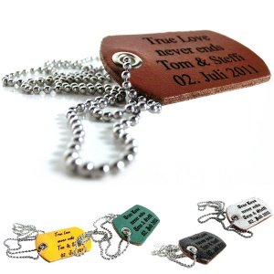 DogTag Leder-Anhänger mit Gravur