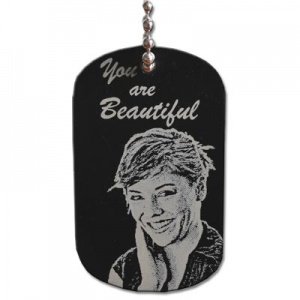 Dogtag Alu schwarz mit Fotogravur