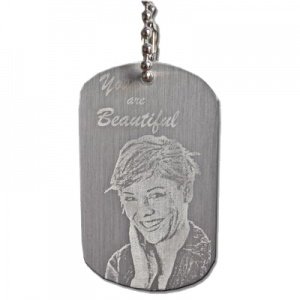 Dogtag Alu silber mit Fotogravur