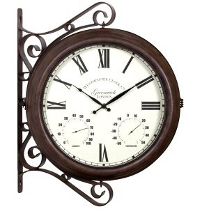 Doppelseitige Wanduhr "Station", wetterf