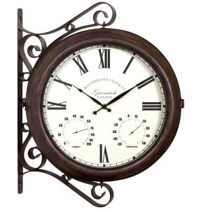 Doppelseitige Wanduhr "Station", wetterf