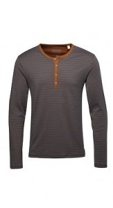 Double Face Baumwoll Jersey Henley