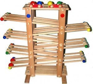 Drewa Doppel-Kugelbahn aus Holz 70 cm
