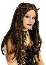 Dschungel Langhaar-Perücke mit Leo-Stirn