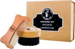 DUCKBUTTER hochwertiges Bartpflegeset mit Bartbürste und -kamm in einer Geschenkverpackung - Herges