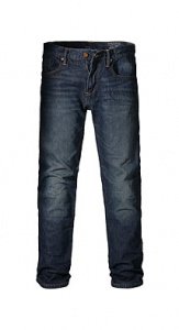 Dunkle Used-Jeans, weiche Waschung
