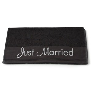 Duschtuch Just Marrried, anthrazit