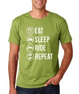Eat Sleep Ride Repeat Funny White Motorcycle Graphic Design Men