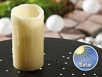 Echtwachs LED Kerze mit Solarpanel ohne 