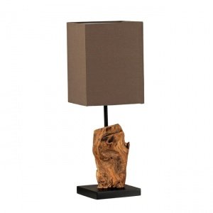 Eckige Tischlampe Abuja braun