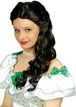 Edelfrau Locken-Perücke Saloon schwarzbr