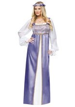 Edelfrau Mittelalter Damen Kostüm weiss-