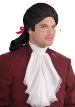 Edelmann-Perücke mit Zopf schwarz