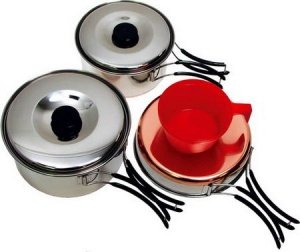 Edelstahl Kochset für 1 Person