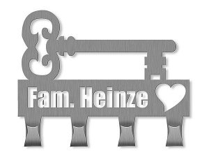 Edelstahl Schlüsselbrett als Dekoration 