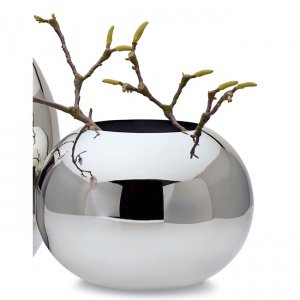 Edelstahl-Vase Orb, breit