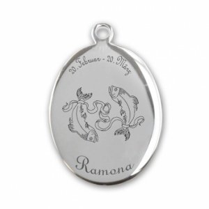 Edelstahlanhänger *Oval Fische*