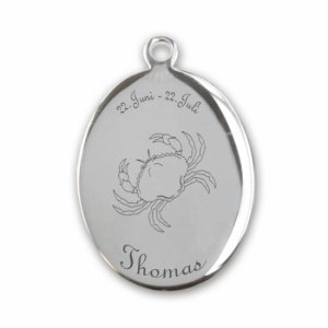 Edelstahlanhänger *Oval Krebs*
