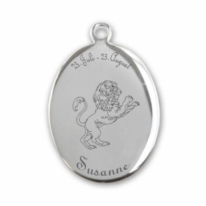 Edelstahlanhänger *Oval Löwe*