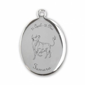 Edelstahlanhänger *Oval Stier*