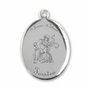 Edelstahlanhänger *Oval Wassermann*