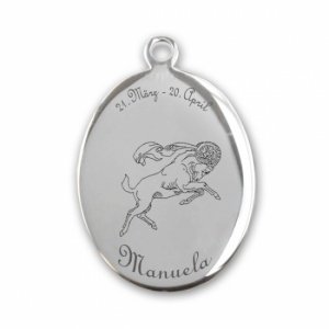 Edelstahlanhänger *Oval Widder*