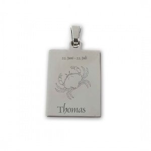 Edelstahlanhänger *Rechteck Krebs*